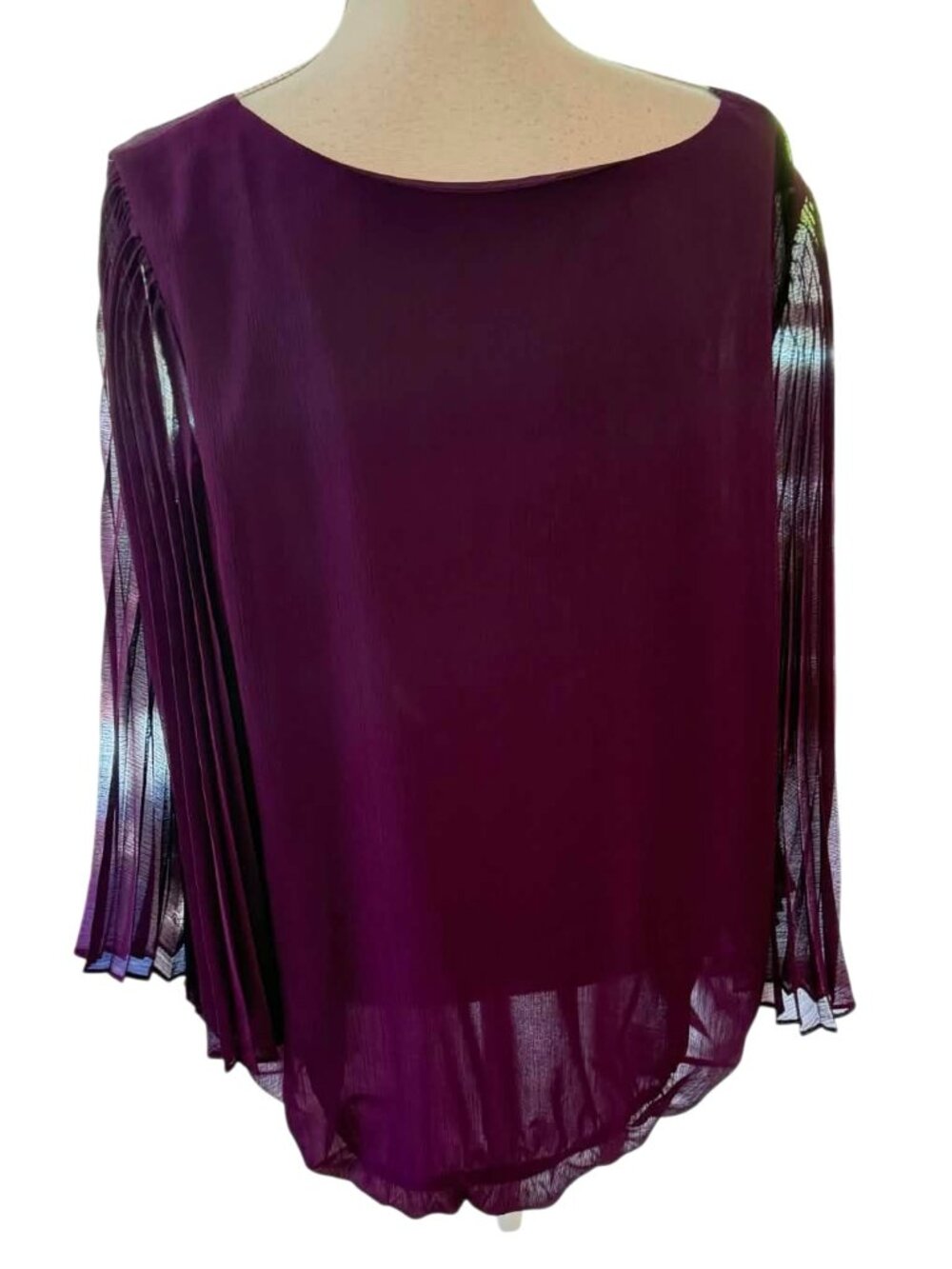Deep Plum CB Established 1912 Scoop Neck Blouse,